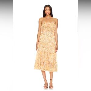 1. State Strapless Ruffle Floral Maxi Dress Size S